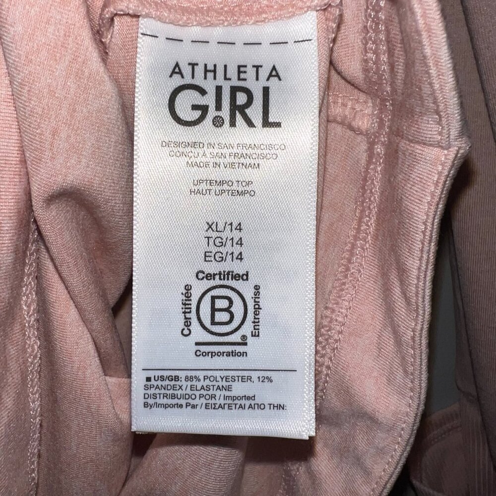 Athleta Girl Long Sleeve with Thumb Holes Light Pink Size XL/14 - Picture 3 of 5